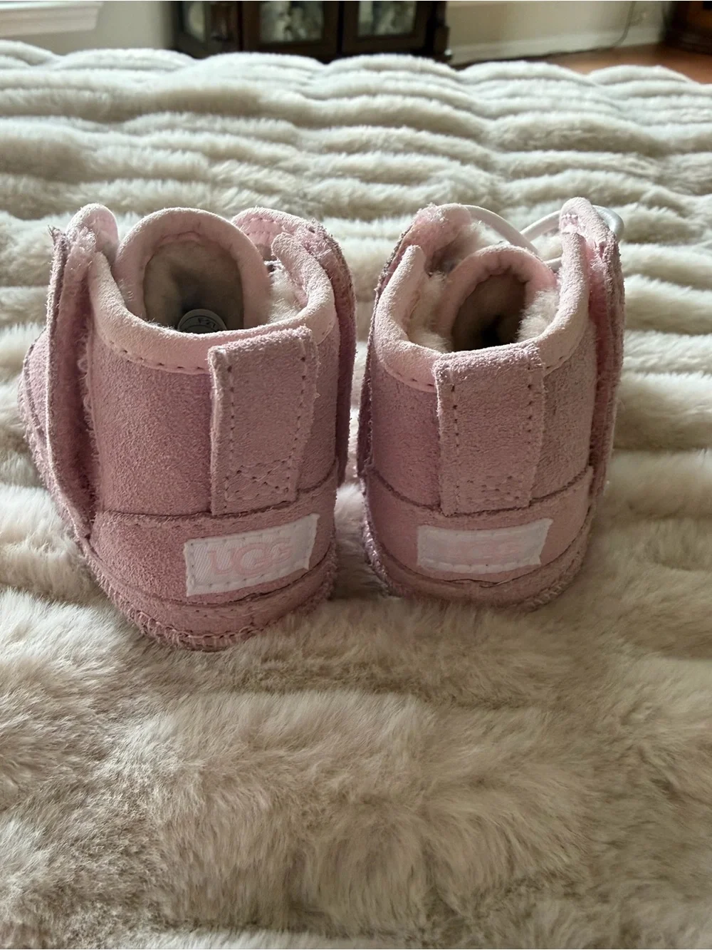 UGG Pink Fleece-Lined Baby Booties